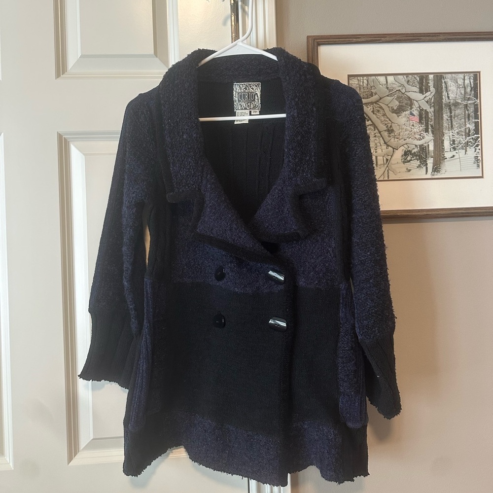 Women's Black Double-Breasted Jacket